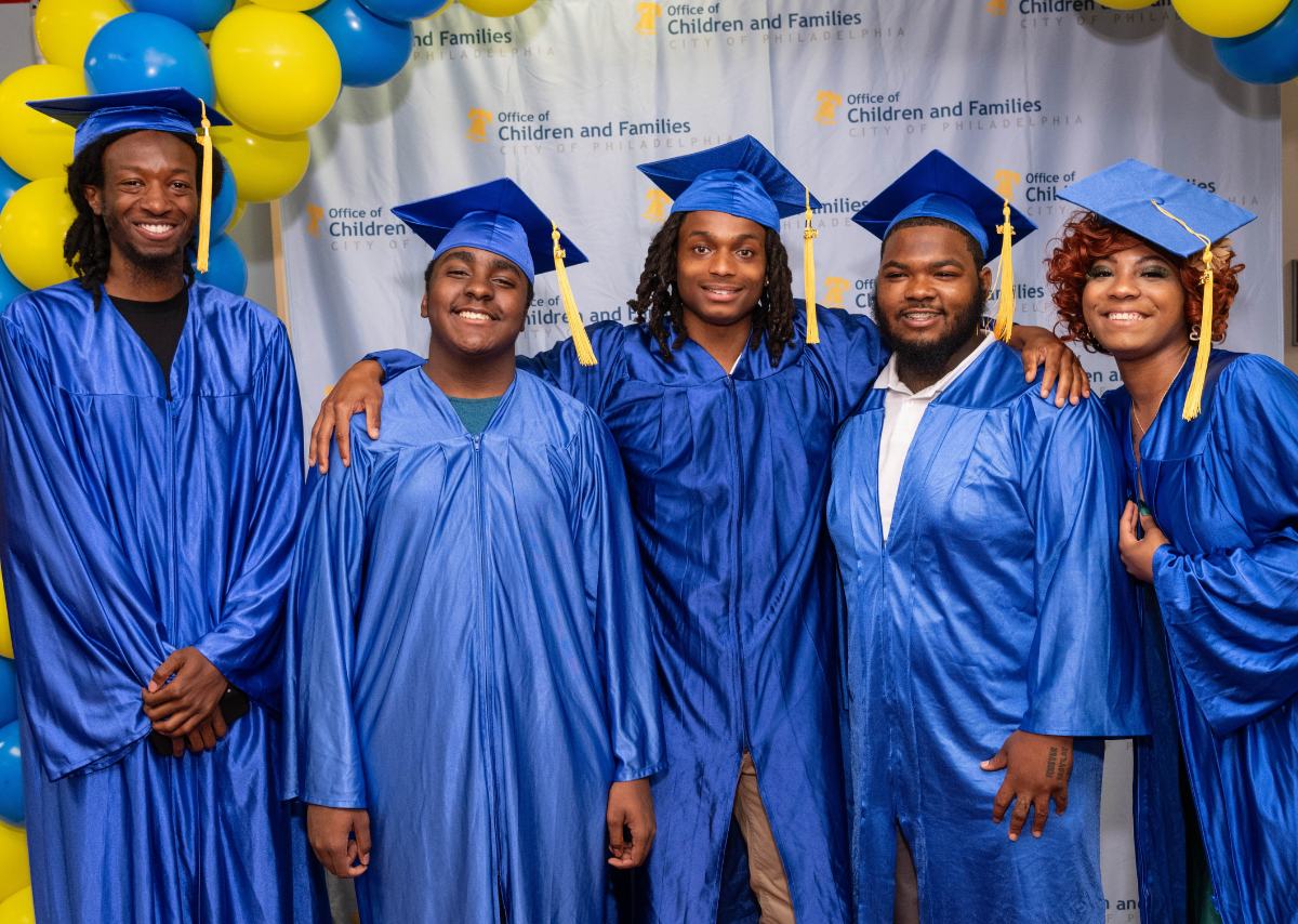Happy Student graduates with GED with Beyond Literacy in Philadelphia, PA